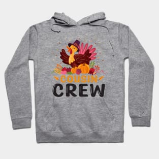 Cousin Crew Turkey Cute Family Thanksgiving Pajamas Hoodie